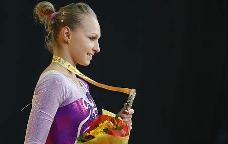 Russian Gymnast Daria Spiridonova Celebrates Her Editorial Stock Photo