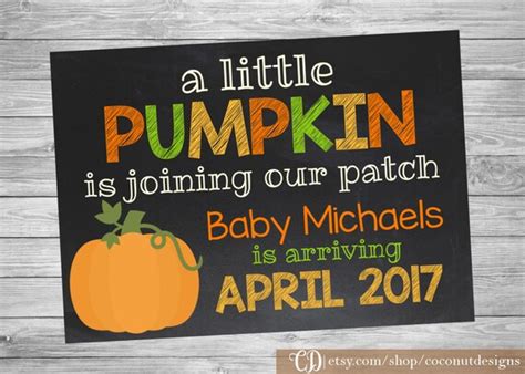 Announcements Pumpkin Pregnancy Announcement Poster Pumpkin Fall