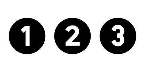 123 Number Icon Vector One Two And Three Symbols In Circle