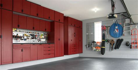 Custom Garage Cabinets In Red Custom Cabinets Houston Cabinet Masters