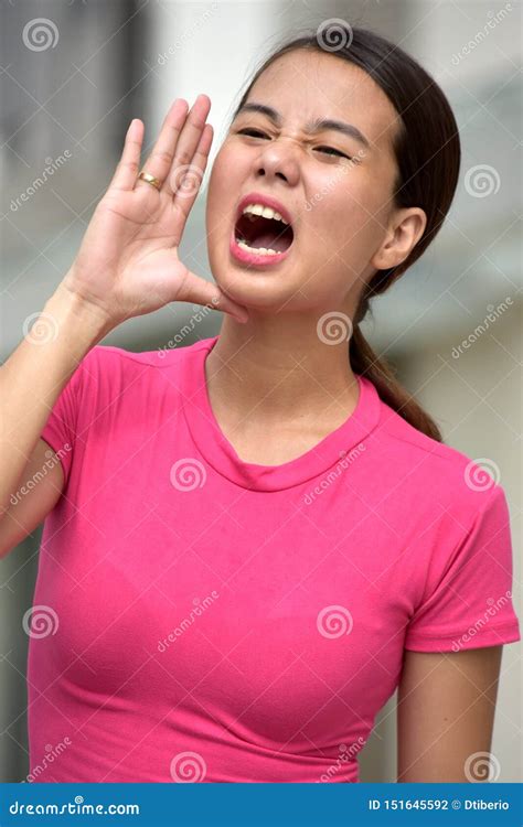 A Youthful Woman Yelling Stock Photo Image Of Women 151645592