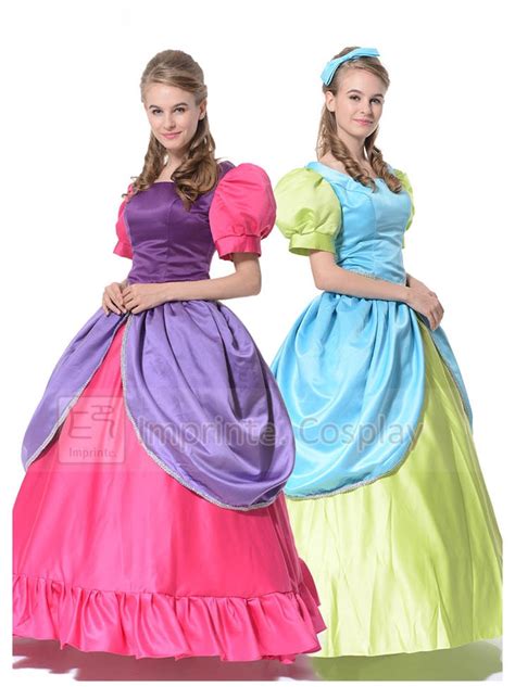 Adult Cinderella Step Sisters Costumes Anastasia Drizella A Line Dress
