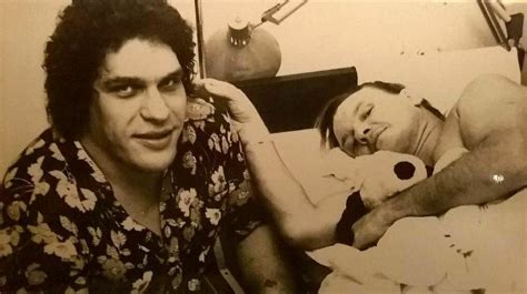 Andre The Giant Visiting Johnny Valentine In The Hospital After The