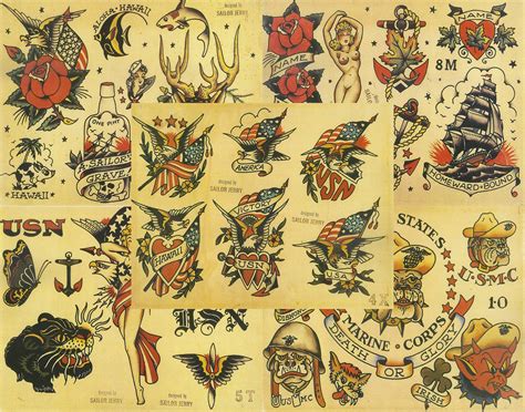 Sailor Jerry Traditional Vintage Old Style Tattoo Flash 37 Etsy New