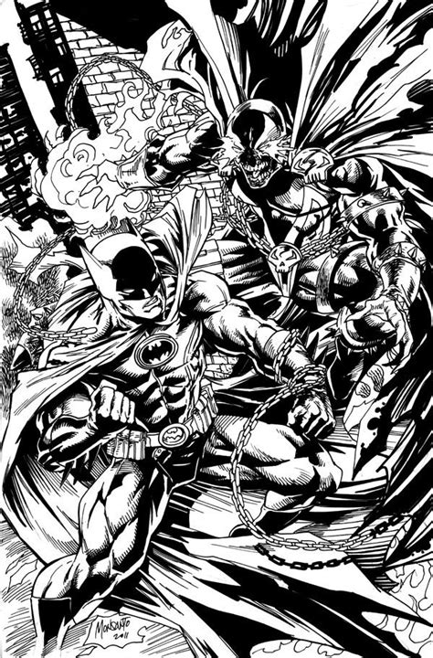 Batman Vs Spawn By Gilbert Monsanto Comic Illustration Batman Comic