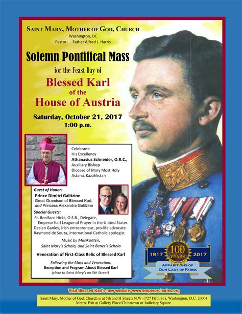 Solemn Pontifical Mass For Feast Of Blessed Karl In Washington Dc