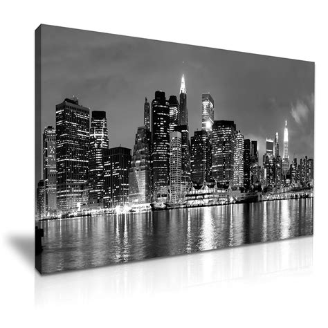 New York Manhattan Skyline Canvas Wall Art Picture Print 76cmx50cm