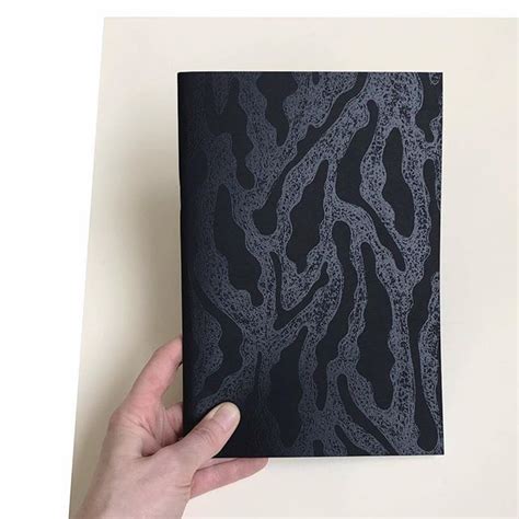 Black On Black Screen Printed Notebook Screenprinted Handpulled Notebook Handmade Journal