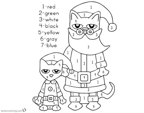 Does your child like to cuddle up to a nice, warm, furry, four legged little friend like cats? Pete the Cat Coloring Pages Christmas Color by Number ...