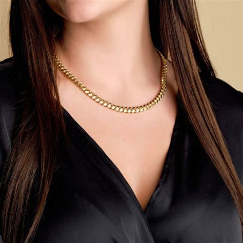 7mm Cuban Chain For Women Gold Cuban Link Chain Necklace