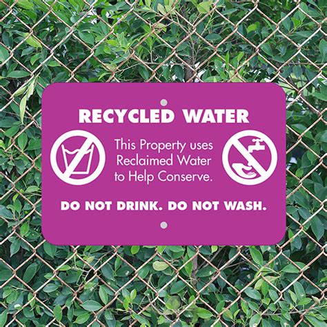 Horizontal Conserve With Recycled Water Warning Sign Custom Signs