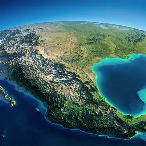 Maphill is more than just a map gallery. Exaggerated Relief Map of Mexico | Relief map, Earth from ...