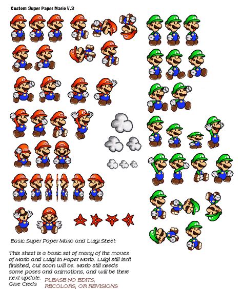Paper Mario And Luigi Sprites By TehMR On DeviantArt