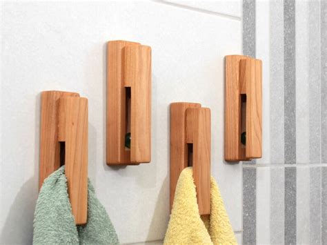 Wood Towel Hooks Beech Wood Wall Hooks Hand Towel Holder Etsy