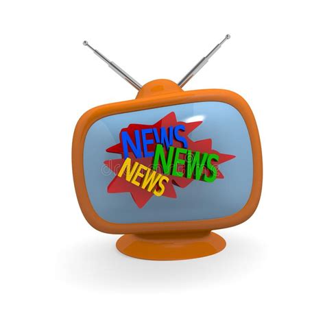 Retro Television With The Words News Stock Illustration Illustration