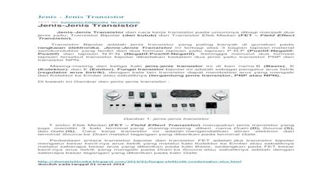 Jenis Jenis Transistor Pdf Document