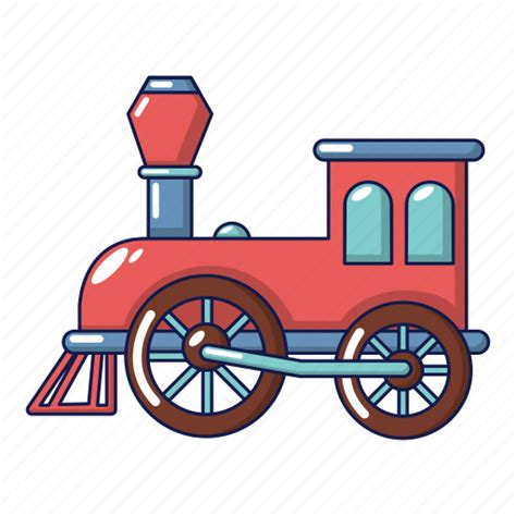 Cartoon Locomotive Logo Object Old Rail Train Icon Download On