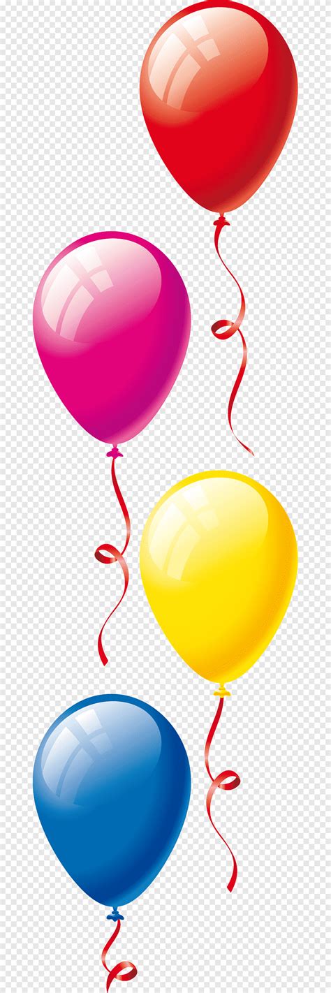 Four Assorted Color Balloons Illustration Toy Balloon Birthday Party