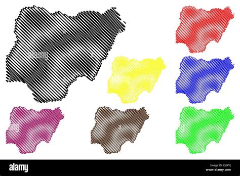 Nigeria Map Vector Illustration Scribble Sketch Federal Republic Of