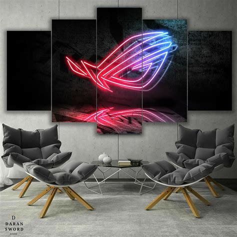 Asus Rog Republic Of Gamer Canvas Wall Art Framed Fathers Etsy