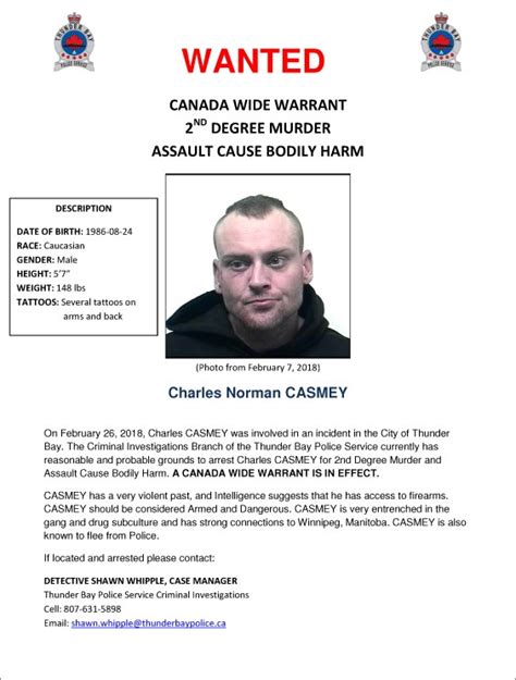 In fact, many police services and the associations who represent their officers have already said no to these new measures that feel more. Canada-wide warrant issued for Thunder Bay murder suspect ...