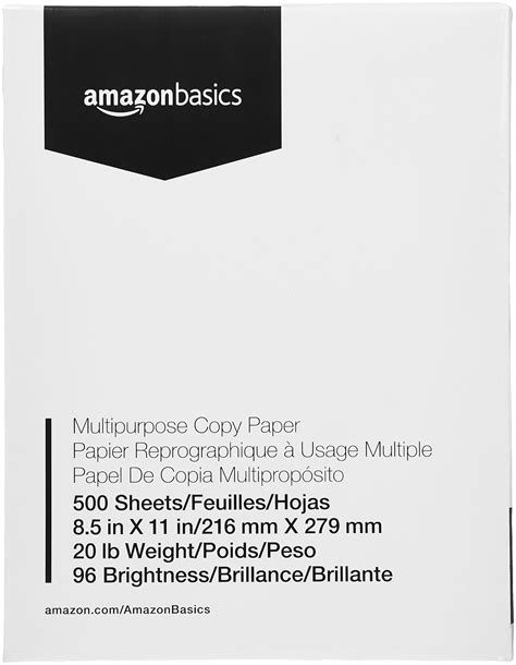 Amazon Basics Multipurpose Copy Printer Paper 20 Pound White 96