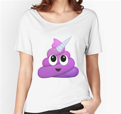 Purple Unicorn Poop Emoji Womens Relaxed Fit T Shirts By Winkham