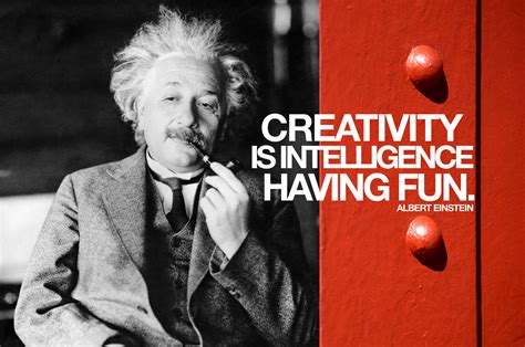 An Image Of Albert Einstein With The Quote Creativity Is Inteliligence