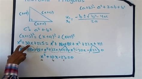 Teorema Pitágoras Con Ecuación Cuadrática Youtube