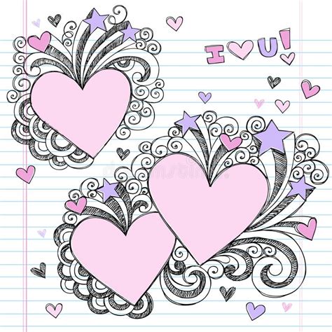 Hand Drawn Sketchy I Love You Doodles Stock Photos Image 19358943