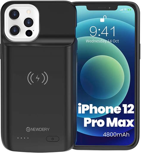 Newdery Battery Case For Iphone 12 Pro Max 67” 4800mah