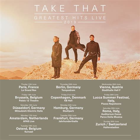Take That Greatest Hits Tour Live Rome 2019 | Take that greatest hits, Greatest hits, Take that