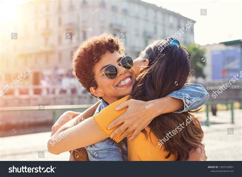 Hugging Friends Images Stock Photos And Vectors Shutterstock