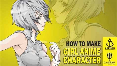 Girl Anime Character How To Make Anime In Corel Draw Speed Art Youtube