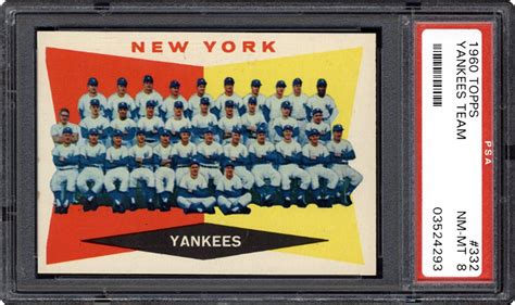 1960 Topps Yankees Team Psa Cardfacts®