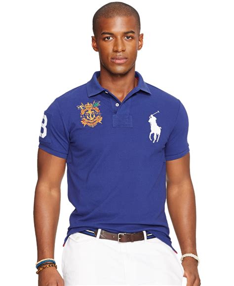 Free us ship on orders over $59. Lyst - Polo Ralph Lauren Custom-Fit Big Pony Mesh Polo ...