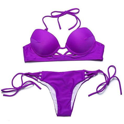 Buy Trangel Swimwear 2018 Bandeau Push Up Bikini Set