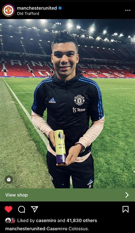 Casemiro With His Man Of The Match Trophy Rreddevils