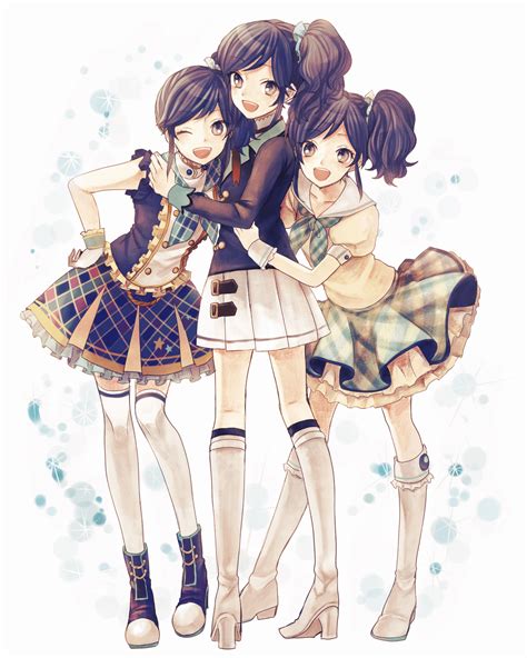 Three Anime Girl Friends Wallpapers Wallpaper Cave