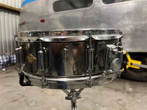 Vintage 1970s Asba Stainless Steel 14x55 Snare Drum