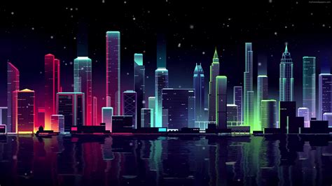 Night City Neon Skyline Live Wallpaper Wallpaperwaifu