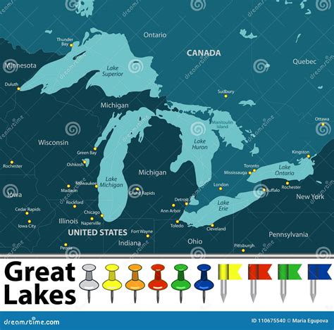 Great Lakes Cities Map Map Of Farmland Cave