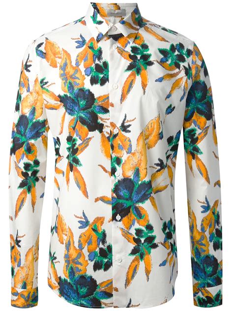 Men's slim fit dress shirts. Balenciaga Floral Print Shirt for Men | Lyst