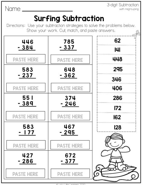 Using 2nd Grade Math Worksheets To Teach 3 Digit Subtraction With