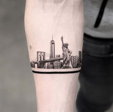 Bang Bang Tattoo On Instagram “🏙🗽 Jshinnyc” Nyc Tattoo New York Tattoo Skyline Tattoo