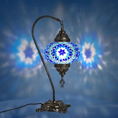 Swan Goose Neck Mosaic Table Lamp Inch Globe Turkish Lamp Table