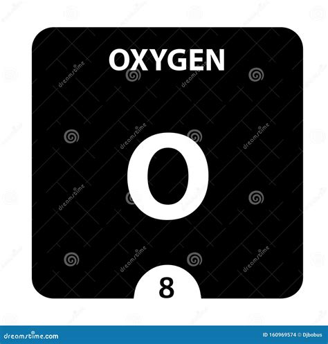 Símbolo De Oxígeno Signo De Oxígeno Con Número Atómico Y Peso Atómico O
