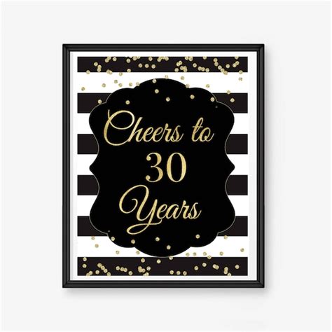 Cheers To 30 Years 30th Birthday Sign 30th Birthday Banner Etsy
