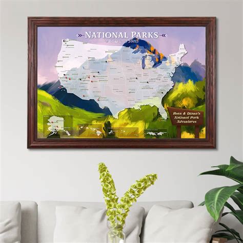 Canvas National Parks Watercolor Travel Map With Pins 2 Reviews 189