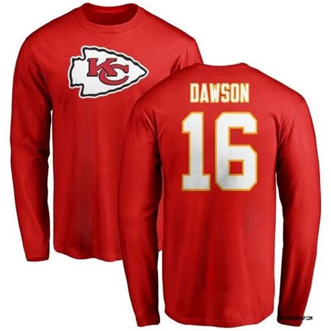 Mens Len Dawson Kansas City Chiefs Name And Number Logo Long Sleeve T